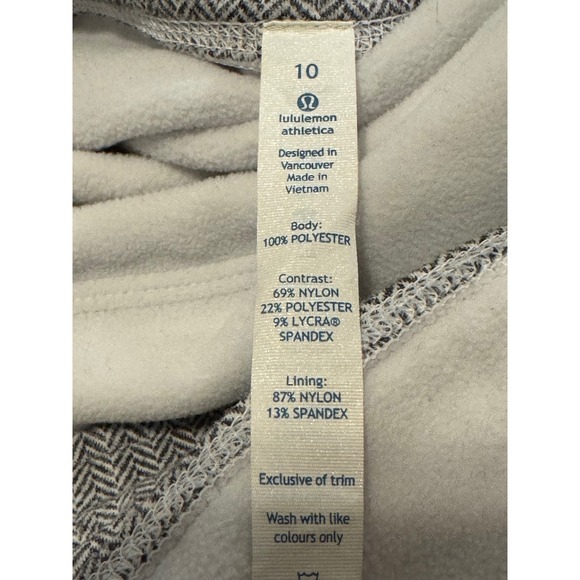 Lululemon‎ Athletica White Cowl Neck Fleece Hoodie Athleisure Women's Size 10 - Picture 10 of 12
